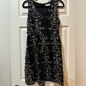 Francesca’s Black Gold Floral Mini Dress